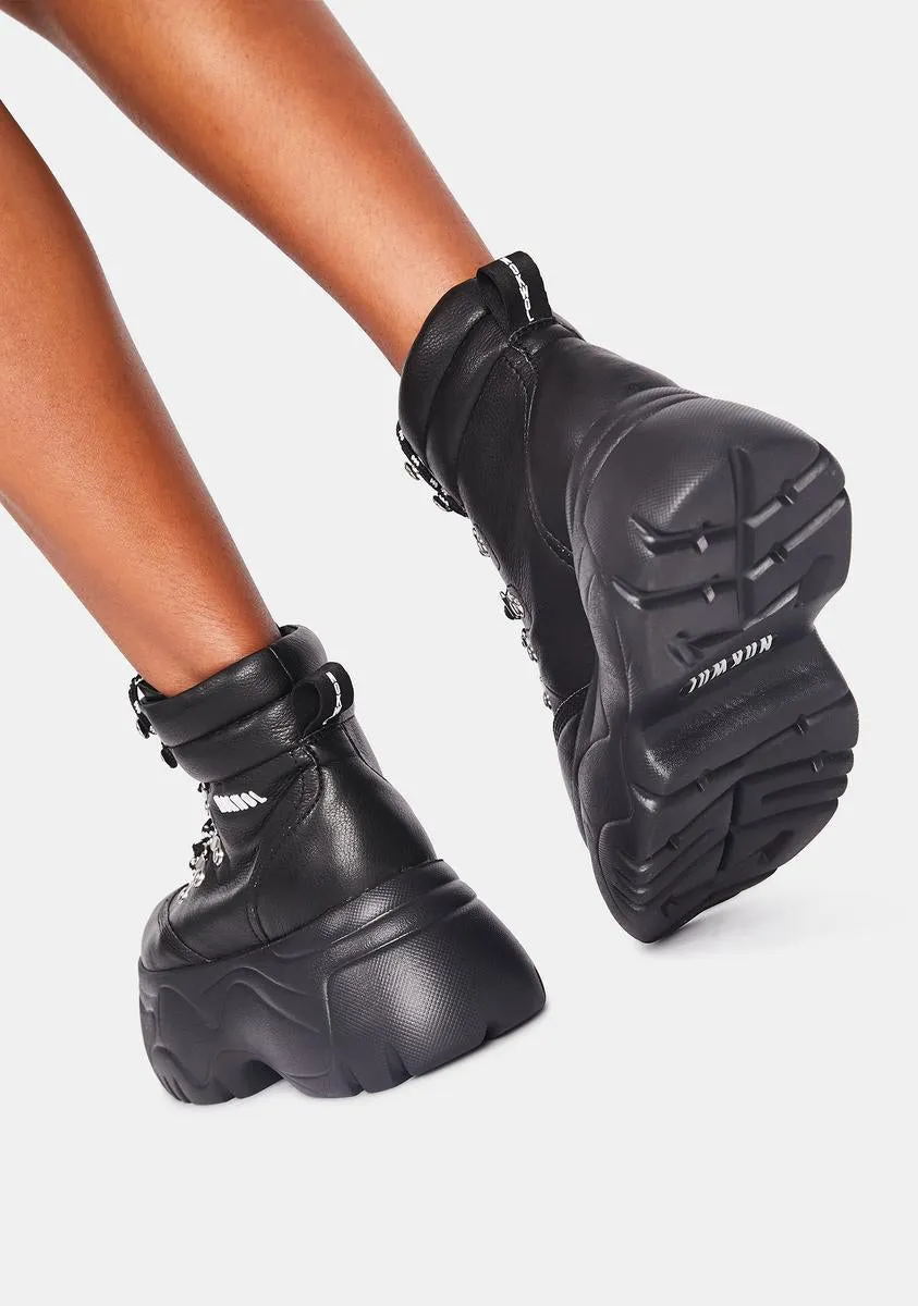 Black Scared Platform Sneakers