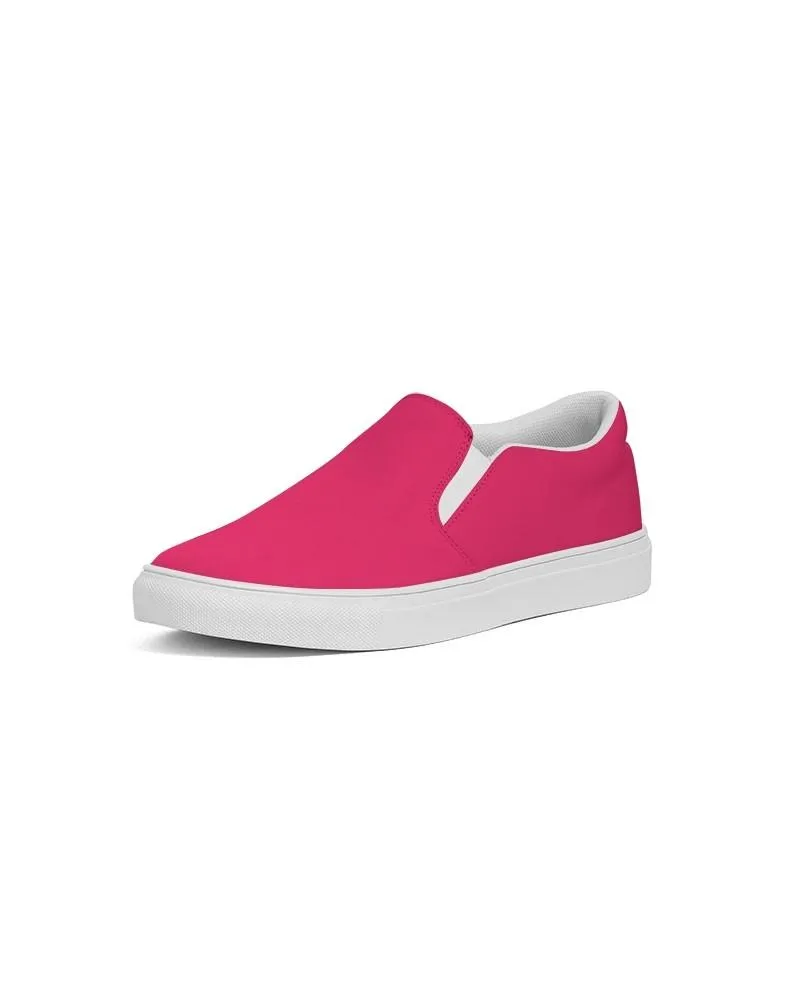 Bright Pink Slip-On Canvas Sneakers | Women's | Bright Pure Pink | C0M100Y50K0
