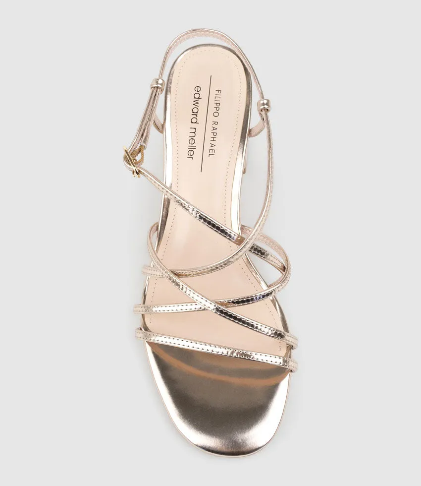 KIA65 Strappy Sandal in Rosegold High Shine