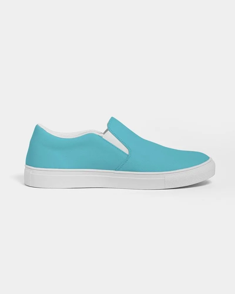 Pastel Warm Cyan Slip-On Canvas Sneakers | Women's | Bright Pastel Warm Cyan | C60M0Y15K0