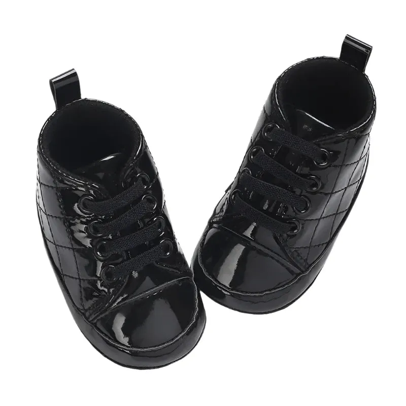 Patent Quilted Baby Shoes