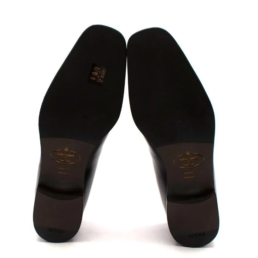 Prada Dark Brown Leather Loafers Casual Shoes Size US 8 42 men