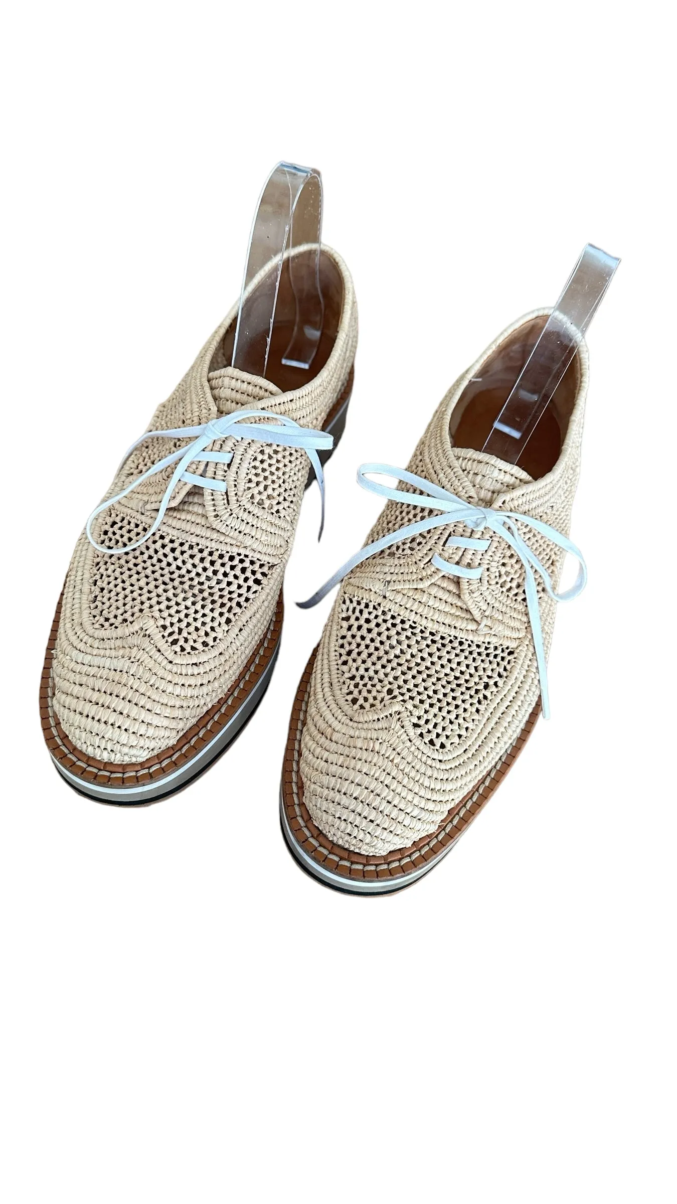 Raffia Platform Loafers - 10