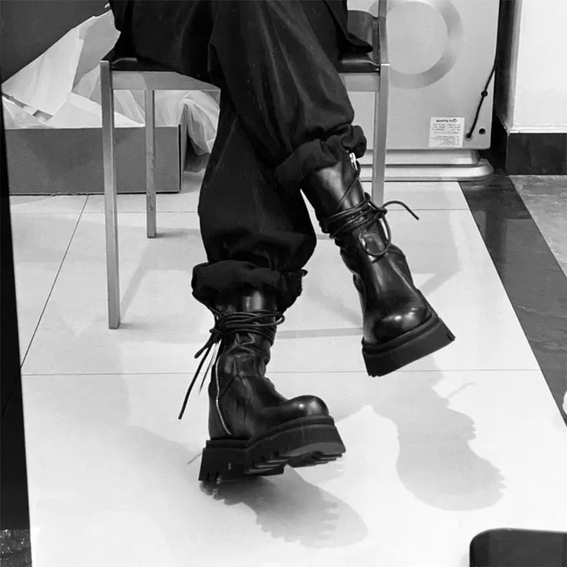 Tuva Back Lace-Up Military Boots